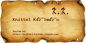 Knittel Kálmán névjegykártya