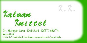 kalman knittel business card